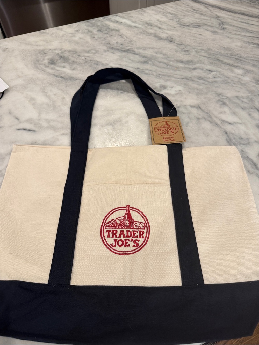 Viral Navy Blue Trader Joe’s Tote Bag